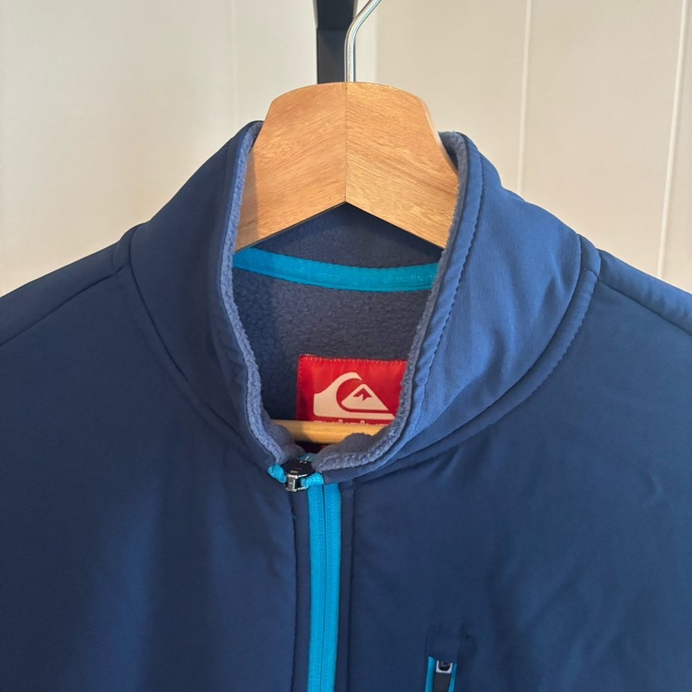 Quicksilver NWT The Trail Polar Fleece Full Zip Jacket Blue Colorblock Men’s S